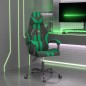 vidaXL Silla gaming giratoria cuero sintético negro y verde vidaXL Silla gaming giratoria cuero sintético negro y verde