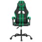 vidaXL Silla gaming giratoria cuero sintético negro y verde vidaXL Silla gaming giratoria cuero sintético negro y verde