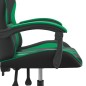 vidaXL Silla gaming giratoria cuero sintético negro y verde vidaXL Silla gaming giratoria cuero sintético negro y verde