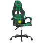 vidaXL Silla gaming giratoria cuero sintético negro y verde vidaXL Silla gaming giratoria cuero sintético negro y verde