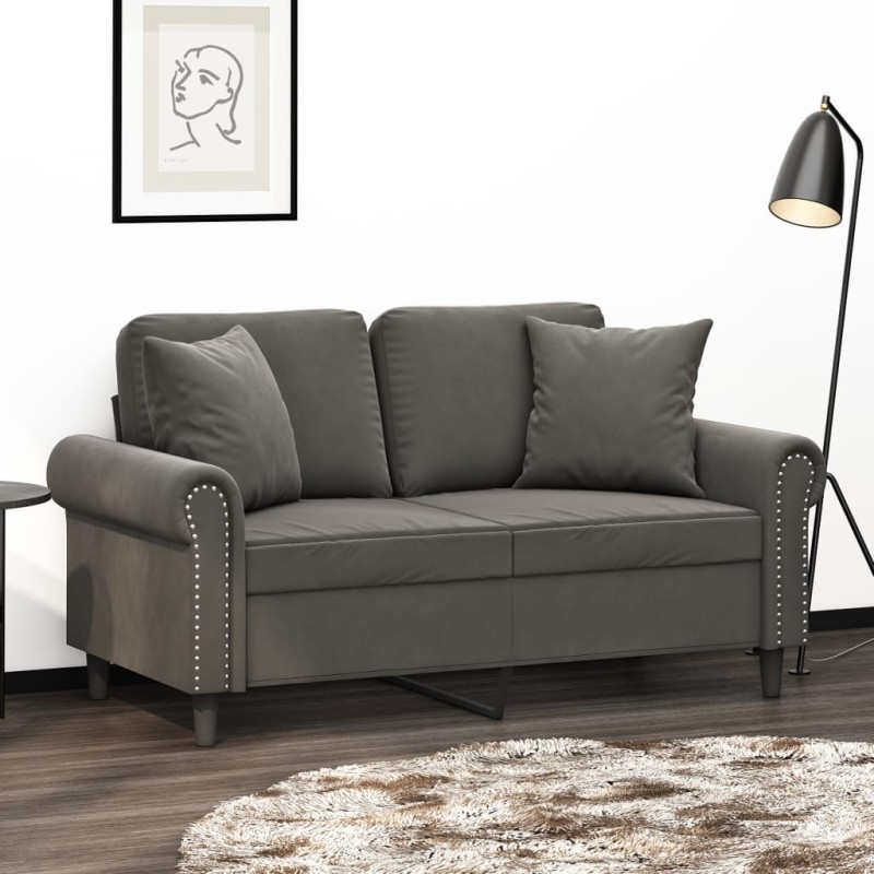 vidaXL Cojines decorativos 2 uds terciopelo gris oscuro 40x40 cm vidaXL Cojines decorativos 2 uds terciopelo gris oscuro 40x40 cm