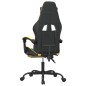 vidaXL Silla gaming giratoria reposapiés cuero sintético negro dorado vidaXL Silla gaming giratoria reposapiés cuero sintético negro dorado
