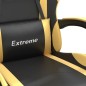 vidaXL Silla gaming giratoria reposapiés cuero sintético negro dorado vidaXL Silla gaming giratoria reposapiés cuero sintético negro dorado