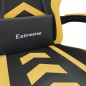 vidaXL Silla gaming giratoria reposapiés cuero sintético negro dorado vidaXL Silla gaming giratoria reposapiés cuero sintético negro dorado