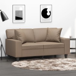 vidaXL Cojines decorativos 2 uds cuero sintético capuchino 40x40 cm