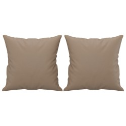 vidaXL Cojines decorativos 2 uds cuero sintético capuchino 40x40 cm