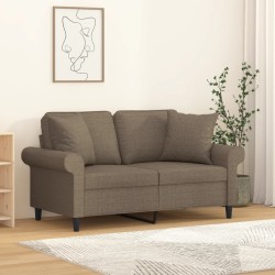 vidaXL Cojines decorativos 2 uds tela gris taupe 40x40 cm