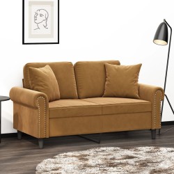 vidaXL Cojines decorativos 2 uds terciopelo marrón 40x40 cm
