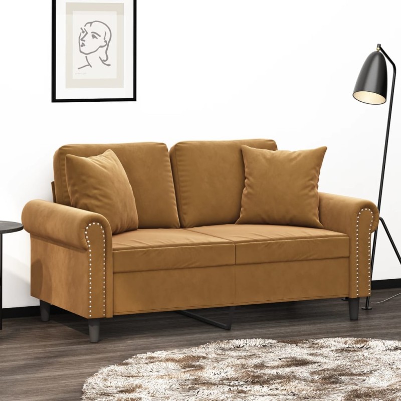 vidaXL Cojines decorativos 2 uds terciopelo marrón 40x40 cm