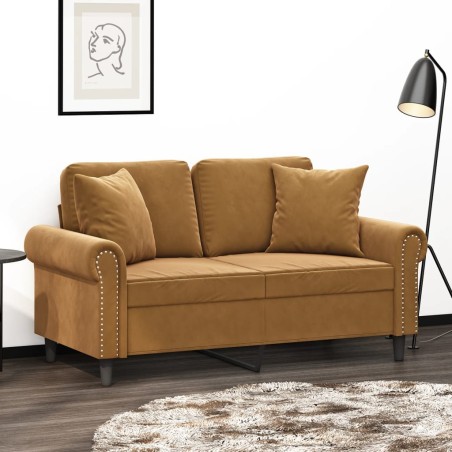 vidaXL Cojines decorativos 2 uds terciopelo marrón 40x40 cm
