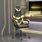 vidaXL Silla gaming giratoria reposapiés cuero sintético negro dorado vidaXL Silla gaming giratoria reposapiés cuero sintético negro dorado