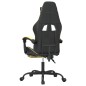 vidaXL Silla gaming giratoria reposapiés cuero sintético negro dorado vidaXL Silla gaming giratoria reposapiés cuero sintético negro dorado