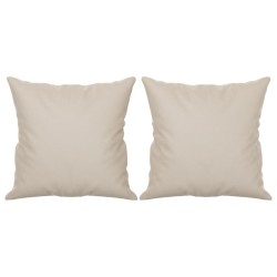vidaXL Cojines decorativos 2 uds tela microfibra crema 40x40 cm