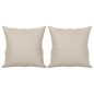 vidaXL Cojines decorativos 2 uds tela microfibra crema 40x40 cm vidaXL Cojines decorativos 2 uds tela microfibra crema 40x40 cm