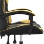 vidaXL Silla gaming giratoria cuero sintético negro y dorado vidaXL Silla gaming giratoria cuero sintético negro y dorado