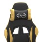 vidaXL Silla gaming giratoria cuero sintético negro y dorado vidaXL Silla gaming giratoria cuero sintético negro y dorado
