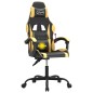 vidaXL Silla gaming giratoria cuero sintético negro y dorado vidaXL Silla gaming giratoria cuero sintético negro y dorado