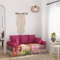 vidaXL Juego de cojines 7 piezas tela rosa vidaXL Juego de cojines 7 piezas tela rosa
