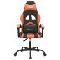 vidaXL Silla gaming giratoria cuero sintético negro y naranja vidaXL Silla gaming giratoria cuero sintético negro y naranja