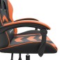 vidaXL Silla gaming giratoria cuero sintético negro y naranja vidaXL Silla gaming giratoria cuero sintético negro y naranja