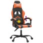 vidaXL Silla gaming giratoria cuero sintético negro y naranja vidaXL Silla gaming giratoria cuero sintético negro y naranja