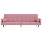 vidaXL Sofá cama con cojines terciopelo rosa vidaXL Sofá cama con cojines terciopelo rosa