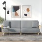 vidaXL Sofá cama con reposabrazos tela gris claro vidaXL Sofá cama con reposabrazos tela gris claro