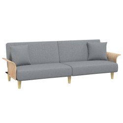 vidaXL Sofá cama con reposabrazos tela gris claro