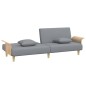 vidaXL Sofá cama con reposabrazos tela gris claro vidaXL Sofá cama con reposabrazos tela gris claro