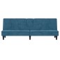 vidaXL Sofá cama con portavasos terciopelo azul