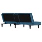 vidaXL Sofá cama con portavasos terciopelo azul
