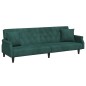vidaXL Sofá cama con reposabrazos terciopelo verde oscuro vidaXL Sofá cama con reposabrazos terciopelo verde oscuro