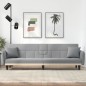 vidaXL Sofá cama con portavasos tela gris claro vidaXL Sofá cama con portavasos tela gris claro