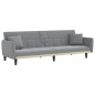 vidaXL Sofá cama con portavasos tela gris claro vidaXL Sofá cama con portavasos tela gris claro