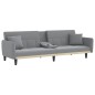 vidaXL Sofá cama con portavasos tela gris claro vidaXL Sofá cama con portavasos tela gris claro