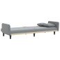 vidaXL Sofá cama con portavasos tela gris claro vidaXL Sofá cama con portavasos tela gris claro