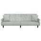 vidaXL Sofá cama con reposabrazos terciopelo gris claro vidaXL Sofá cama con reposabrazos terciopelo gris claro