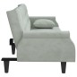 vidaXL Sofá cama con reposabrazos terciopelo gris claro vidaXL Sofá cama con reposabrazos terciopelo gris claro
