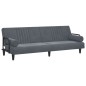 vidaXL Sofá cama con reposabrazos terciopelo gris oscuro vidaXL Sofá cama con reposabrazos terciopelo gris oscuro