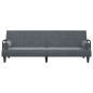 vidaXL Sofá cama con reposabrazos terciopelo gris oscuro vidaXL Sofá cama con reposabrazos terciopelo gris oscuro