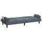 vidaXL Sofá cama con reposabrazos terciopelo gris oscuro vidaXL Sofá cama con reposabrazos terciopelo gris oscuro