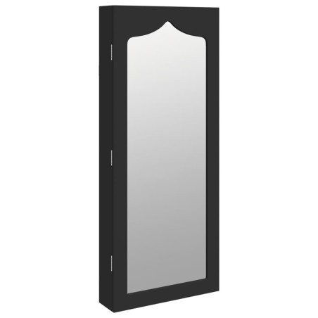 vidaXL Espejo con joyero de pared negro 37,5x10x90 cm