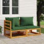vidaXL Sofás de jardín 2 pzas con cojines madera maciza acacia vidaXL Sofás de jardín 2 pzas con cojines madera maciza acacia
