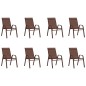 vidaXL Juego de comedor para jardín 9 piezas marrón y negro vidaXL Juego de comedor para jardín 9 piezas marrón y negro