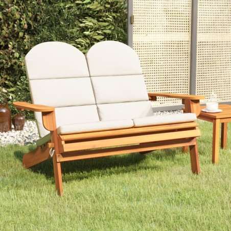 vidaXL Banco de jardín Adirondack con cojines madera de acacia 126 cm