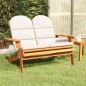 vidaXL Banco de jardín Adirondack con cojines madera de acacia 126 cm