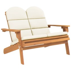 vidaXL Banco de jardín Adirondack con cojines madera de acacia 126 cm