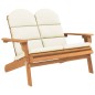 vidaXL Banco de jardín Adirondack con cojines madera de acacia 126 cm