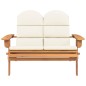 vidaXL Banco de jardín Adirondack con cojines madera de acacia 126 cm