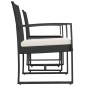 vidaXL Set comedor de jardín 3 pzas con cojines PP aspecto ratán negro vidaXL Set comedor de jardín 3 pzas con cojines PP aspecto ratán negro